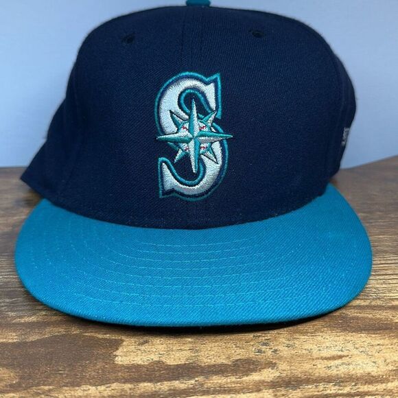 Seattle Mariners On Field Hat Fitted MLB Baseball Men’s 7 5/8 Rolling Sixties - Picture 1 of 8